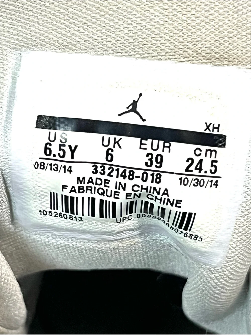 Nike Air Jordan High-Top Sneakers in Light Gray with Purple logo